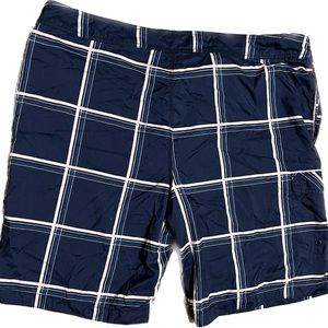 Men’s cargo swim trunks | navy plaid | sz 3XXL| brand new